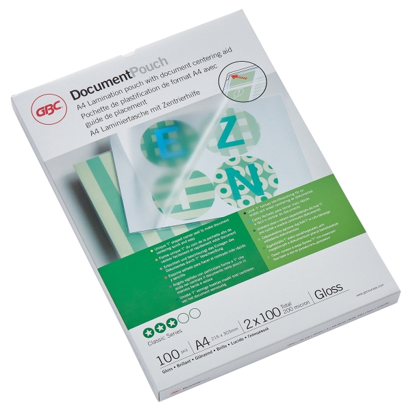 100 pochettes de plastification A4 100 microns brillantes