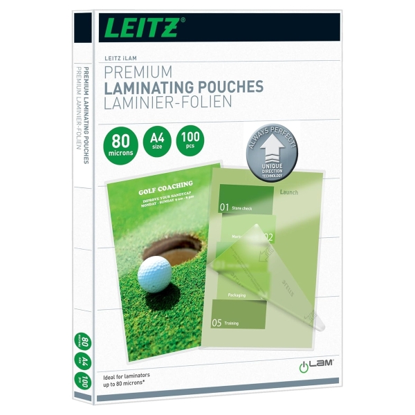 100 pochettes de plastification iLAM A4 80 microns brillantes