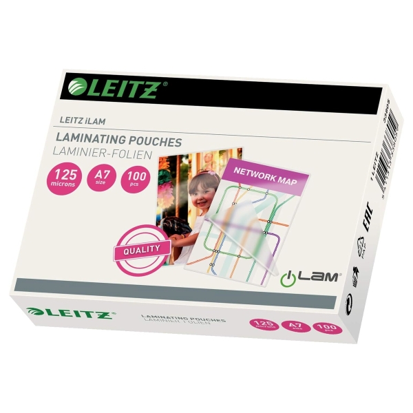 100 pochettes de plastification iLAM A7 125 microns brillantes