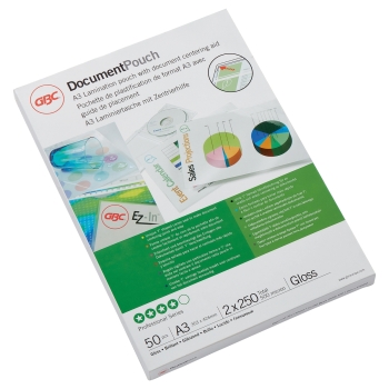 50 pochettes de plastification A3 250 microns brillantes