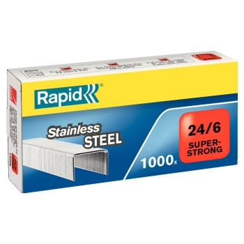 Agrafes 24/6 acier inoxydable x1000 RAPID base - 24858100