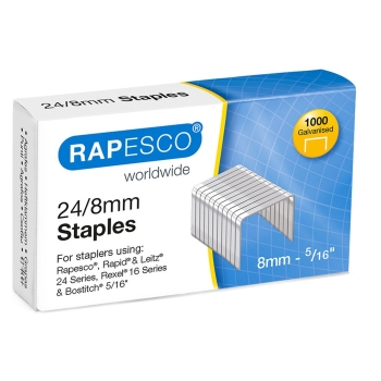 Agrafes 24/8 Galvanisé x1000 RAPESCO base - 1456