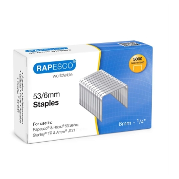 Agrafes 53/6 Galvanisé x5000 RAPESCO base - 0749