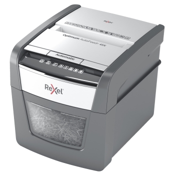 Destructeur de documents 45X Optimum Autofeed+ 4 x 28 mm insertion papier automatique REXEL base - 2020045XEU