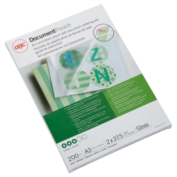 100 pochettes de plastification A3 37,5 microns brillantes GBC base - 3745104