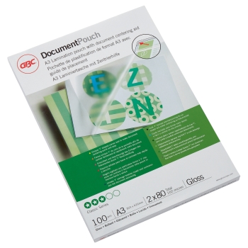100 pochettes de plastification A3 80 microns brillantes GBC base - IB583032