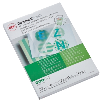 100 pochettes de plastification A4 100 microns brillantes GBC base - 3740306