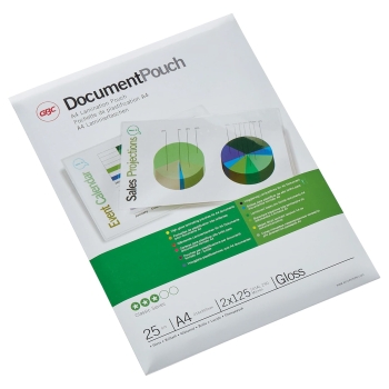 25 pochettes de plastification A4 125 microns brillantes GBC base - 3740482