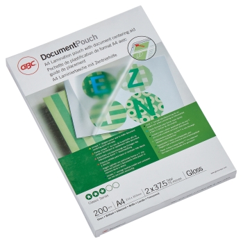 200 pochettes de plastification A4 38 microns brillantes GBC base - 3745103