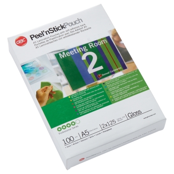 100 pochettes de plastification Peel'nStick A5 125 microns brillantes GBC base - 3747244