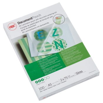 100 pochettes de plastification A5 75 microns brillantes GBC base - 3740451
