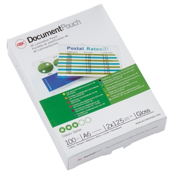 100 pochettes de plastification A6 125 microns brillantes GBC base - 3740442