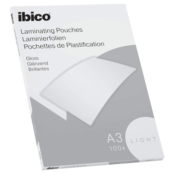 100 pochettes de plastification IBICO BASICS Light A3 80 microns brillantes IBICO base - 627311