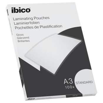 100 pochettes de plastification IBICO BASICS Standard A4 125 microns brillantes IBICO base - 627313