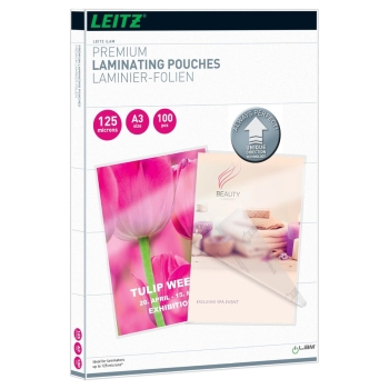 100 pochettes de plastification A3 125 microns brillantes base - iLAM LEITZ base - 74880000