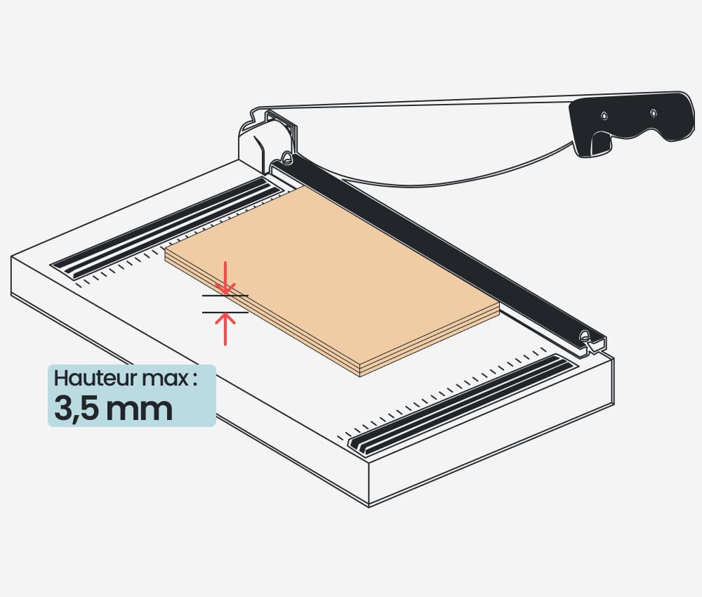 La cisaille 599 DAHLE peut couper jusqu'à 3,5 mm