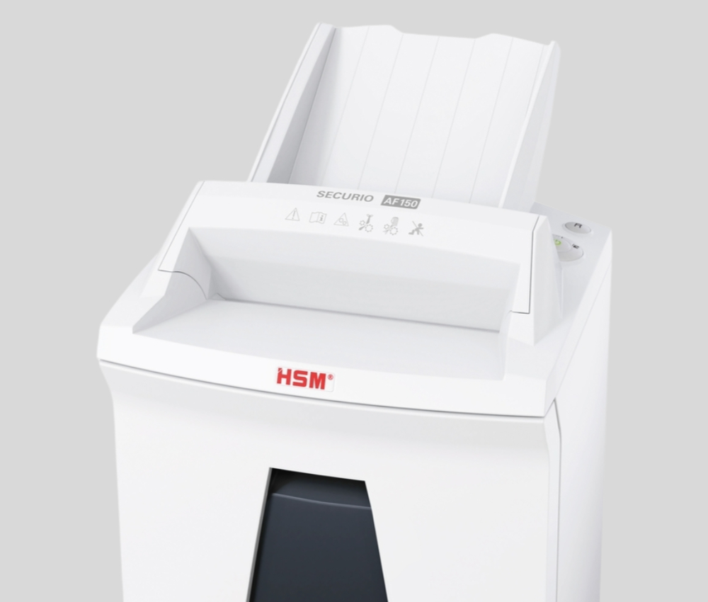 Le  destructeur de documents Securio AF150 HSM insertion papier automatique  est équipé d'un système d'insertion automatique de papier (AUTOFEED)