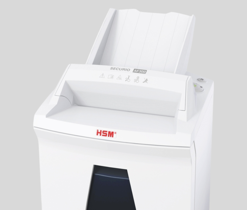 Le  destructeur de documents Securio AF300 HSM insertion papier automatique  est équipé d'un système d'insertion automatique de papier (AUTOFEED)