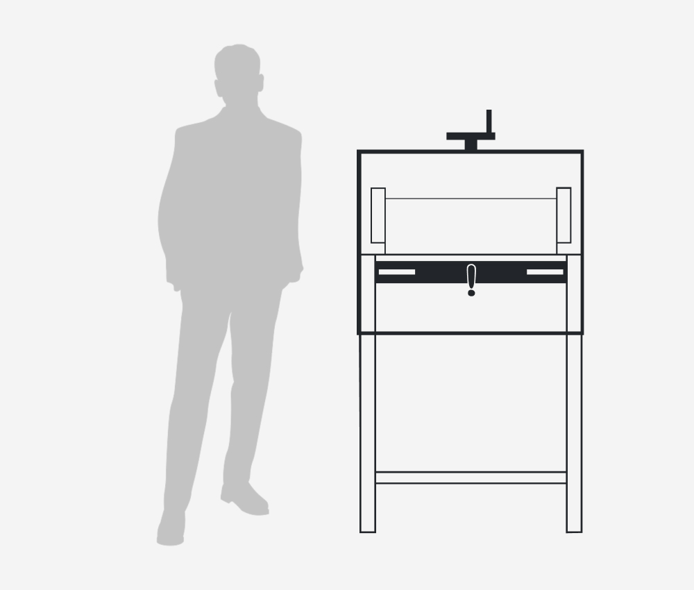 Dimensions et environnement de travail du massicot électrique A3+ 4815 IDEAL