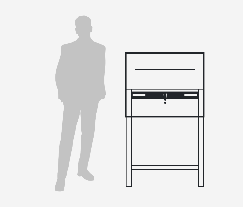 Dimensions et environnement de travail du massicot électrique A3+ 4850 IDEAL