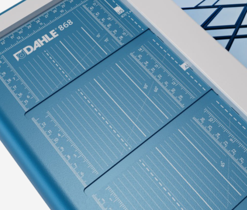 Tracé des formats DIN de la cisaille papier A3 868 DAHLE