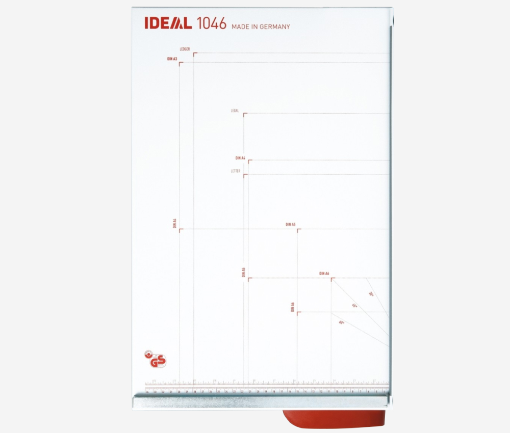 Tracé des formats DIN de la cisaille papier A3 1046 IDEAL