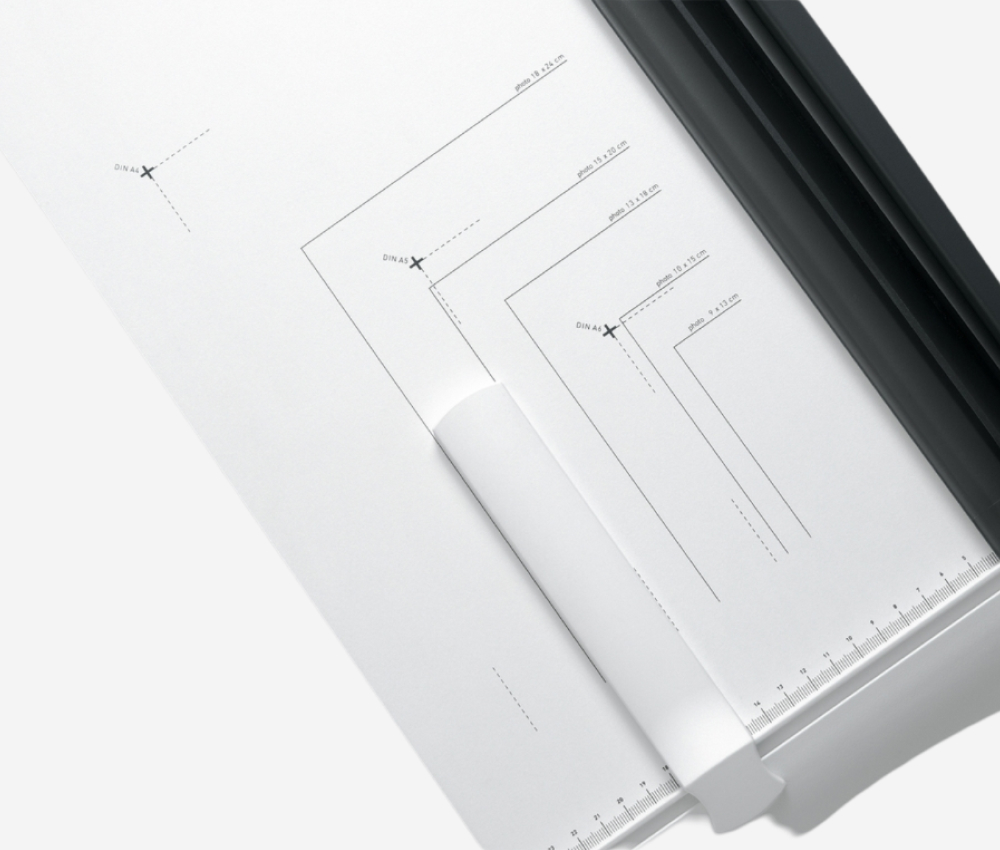 Tracé des formats DIN de la cisaille papier A3 1142 IDEAL